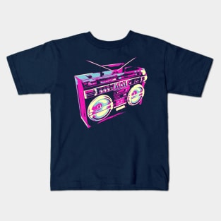 80s Boombox Pop Art Kids T-Shirt